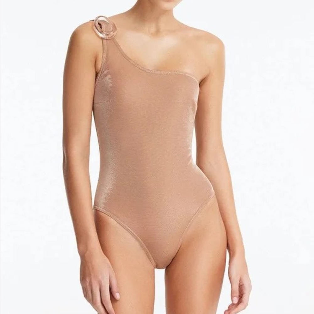 Moeva One-Shoulder Tan Swimsuit